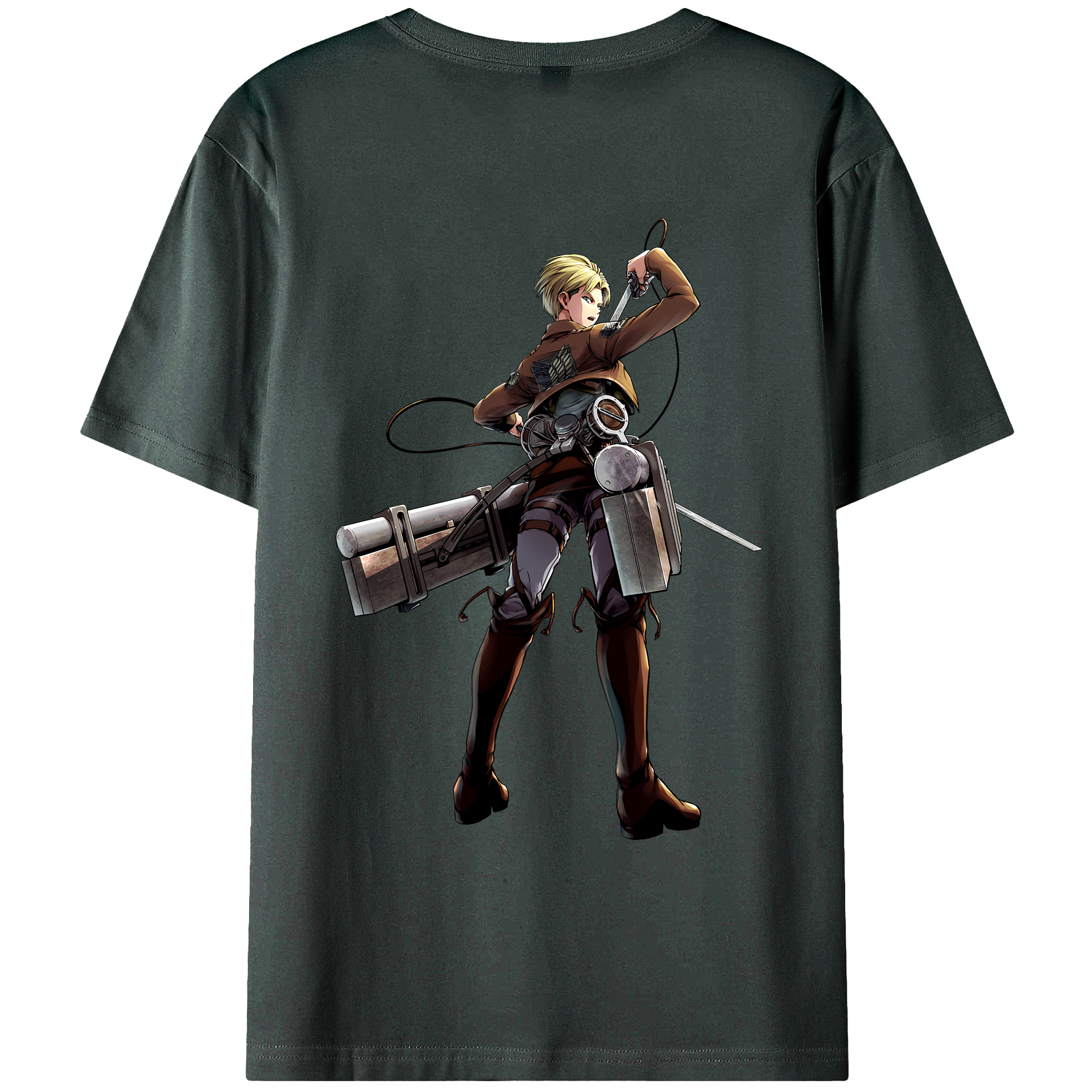 （画像用） 進撃の巨人 Attack on Titan 綿100％ メンズ半袖Tシャツ（バックプリント） 通気性
